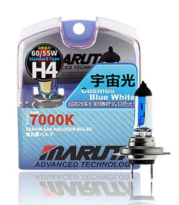 MARUTA® H4 60/55W 12v Cosmos Blue 7000K Xenon Gas Filled Car Headlight Bulbs - Picture 1 of 4