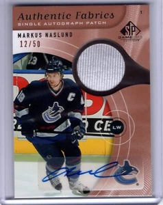 2005-06 SP Game Used Authentic Fabrics Autograph Patch Markus Naslund 12/50 - Picture 1 of 2