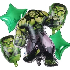 5Pcs Avengers Superhero Hulk Foil Balloons Kit Happy Birthday Party Decoration - Picture 1 of 3