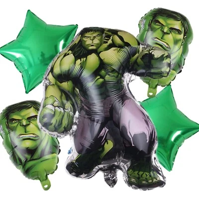 LS 5Pcs Avengers Superhero Hulk Foil Balloons Kit Happy Birthday Party Decoration