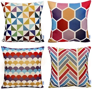 4 Pack Colorful Geometric Throw Pillow Covers Pillow Cases Cushion Cases Deco... - Picture 1 of 1