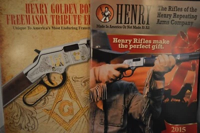 HENRY REPEATING ARMS (RIFLES) Catalog 2015 "Golden Boy" Freemason  SHOOTING guns - Image 1 of 4