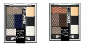 Miss Sporty Designer Eyeshadow All In One Palette Glitter or Metal Shades New   - Picture 1 of 3
