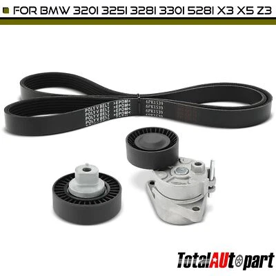 3x Serpentine Belt Drive Component Kit for BMW 320i 525i 01-05 328i 530i X3 Z3 - Image 1 of 4