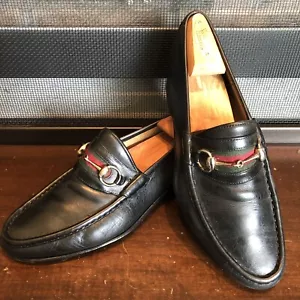 Mocassini da uomo vintage in pelle nera Gucci taglia EU 42 M - Foto 1 di 16