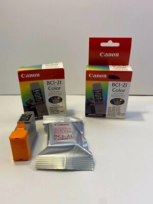 Canon BCI-21 Lote de 3 Cartuchos de Tinta Color Nueva Caja Abierta Foto 1 de 4