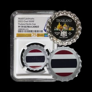 Chad. 2022, 500 Francs, Silver - NGC PF70 - Top Pop 🥇 Bottle Cap, Thailand - Picture 1 of 6
