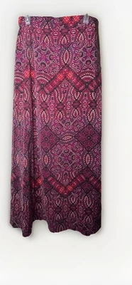 Nueva Falda Larga Cynthia Rowley 100% Seda Estampado Batik Mediana Forrada Foto 1 de 4