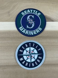 SEATTLE MARINERS LOTE DE 2 MLB BÉISBOL HIERRO EN PARCHES 3”x3” - Imagen 1 de 3