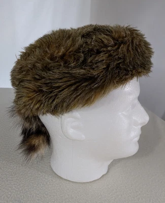 Vintage Authentic Handmade Davey Crockett Coon Skin Hat 7" Short Tail Real - Image 1 of 4