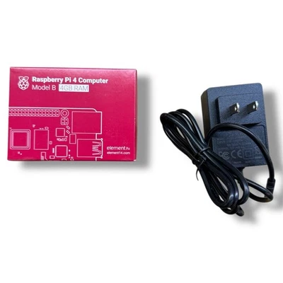 Raspberry Pi 4 Model B, 4GB Single Board Computer Factory Sealed w/power supply - Image 1 of 4