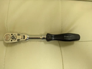 Snap-on F735B 3/8" Dr Flex Head Hard Grip Black Handle Ratchet Heavy Duty Tool - Picture 1 of 10