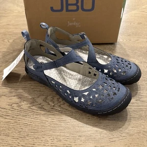 JBU by Jambu Bellerose Encore bequeme Slipper blau Cutout Größe 8 NEU - Bild 1 von 3