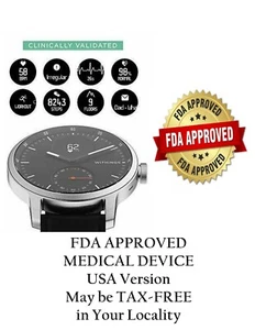 WITHINGS ScanWatch Hybrid Smartwatch 42 mm BLACK Watch Fully Functional in USA - Photo 1 sur 6