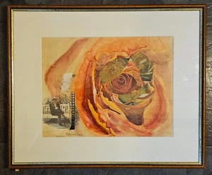 John Henderson Framed Signed Mixed Media Collage "The Rose & The Gentleman" - Picture 1 of 3