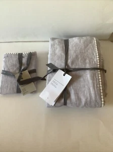 West Elm European Flax Linen Duvet Cover Twin Lilac  and Sham - Picture 1 of 6