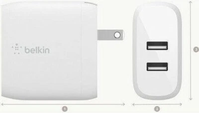 Cargador de pared Belkin CHARGE USB-A para varias marcas blanco modelo WCB002dqWH Foto 1 de 4