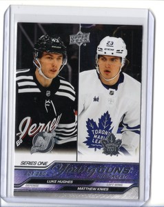 2023-24 UPPER DECK SERIES 1 YOUNG GUNS CHECKLIST LUKE HUGHES MATTHEW KNIES #250