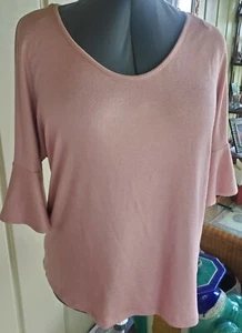 SUÉTER DE MUJER TALLA M LT ROSA/MALO/BEIGE? MANGA 3/4 LLAMARADA NUNCA USADA DE PUNTO - Imagen 1 de 10