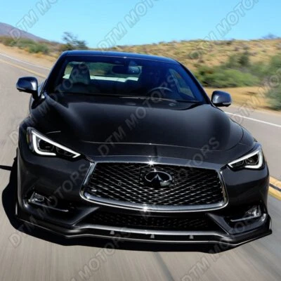 Kit de carrocería de parachoques delantero estilo V pintado negro cupé Infiniti Q60 2017-2022 labio Foto 1 de 4