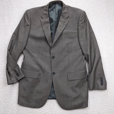 Pronto Uomo Platinum Traveller Men 41 Beige Herringbone Wool Blend Blazer Jacket - Image 1 of 4
