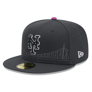 New Era Graphite New York Mets City Connect 59FIFTY Fitted Hat Size 8 (XL) NEW - Picture 1 of 16