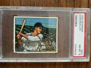 Bowman #221 Don Mueller 1950 (sin derechos de autor) PSA 8 - Giants low pop - Imagen 1 de 2
