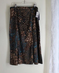NWT Notations Sz XL Art-to-Wear Animal Full Moleskin Lux 33.5"L Paisley Skirt - Picture 1 of 5