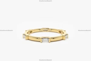 Gift For Her 14k Yellow Gold Diamond Anniversary Gift Ideas Band Birthday Ring - Picture 1 of 5