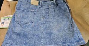 Minifalda vaquera elegante con estampado de cachemira Seven7 para mujer nueva sin etiqueta talla 12 - Imagen 1 de 11