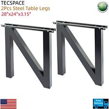 Ginkman New 2Pcs 28''x24''x3.15'' Steel Black Z-N Shaped Table Legs for Home