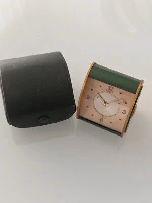 Vintage jaeger Le Coultre Table Clock Alarm English Racing Green Memovox - Bild 1 von 4