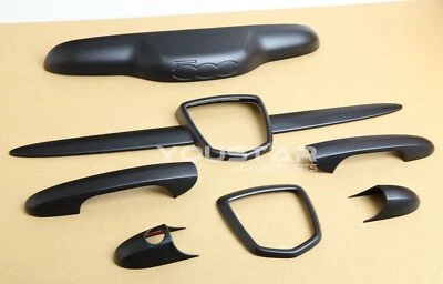 JUEGO DE EMBELLECEDORES COMBO BIGOTE NEGRO MATE FIAT ABARTH ESPECIFICACIONES PARA EE. UU. 500 595 695 Foto 1 de 2