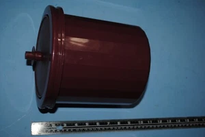Vintage Tupperware Ice Bucket Deep Burgandy Push Button Lid - Picture 1 of 8