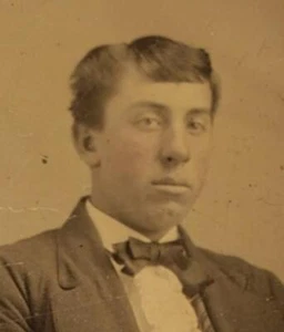 Tintype Gentleman Stripes Photography Ferrotype Portrait Dimple Tinted A61-31 - Picture 1 of 3