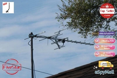 Antena de TV Exterior Yagi Avanzada 300 Millas para Recepción Calidad 4K y HD Foto 1 de 4