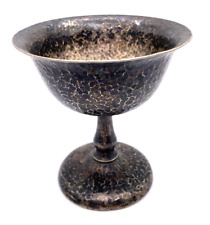 Vtg. L. BARTH & CO. NEW YORK hammered Nickel Silver cup goblet