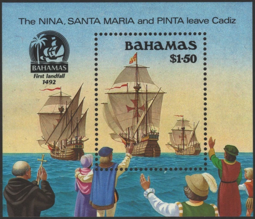 Bahamas 1990 "500th Ann. of Discovery of America by Columbus" Souvenir Sheet MNH - Image 1 of 1
