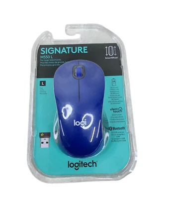 NEW Logitech Signature M550 L Wireless Mouse Bluetooth Blue Silent Click NEW - Image 1 of 2