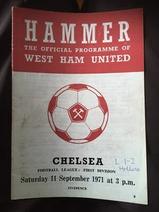 West Ham V Chelsea 11/9/71 DIV 1 PROGRAMME - Picture 1 of 2