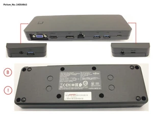 Fujitsu USB C Port Replikator - OHNE AC Adapter & Stromkabel CP727680-XX - Bild 1 von 2