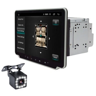 Radio estéreo con pantalla táctil para automóvil de 10,1 pulgadas 2 DIN GPS reproductor Wifi BT Android 9.1 cámara Foto 1 de 4