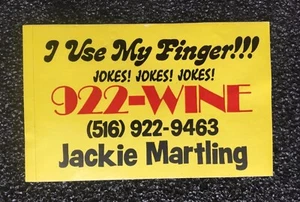 Vintage 1979 JACKIE The Joke Man MARTLING “I Use My Finger” STICKER Howard Stern - Picture 1 of 2