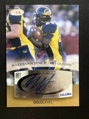 2007 Sage Collectibles Gold Level Rookie Auto A33 Marshawn Lynch /200 - Image 1 of 2