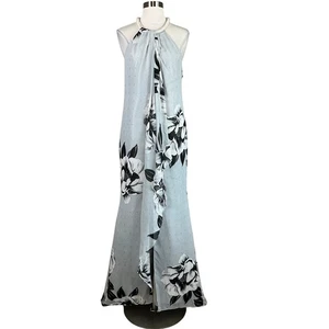 Vestido largo de gasa floral metálico gris talla 10 de Calvin Klein para mujer - Imagen 1 de 12
