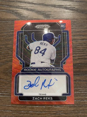 2022 Panini Prizm #RA-ZR Zach Reks Rookie Autographs Red Wave Prizm #/75 - Image 1 of 2