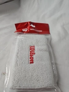 Wilson Wristband Sporting Goods White Adult BRAND NEW Tennis Sports Sweatband - Picture 1 of 3