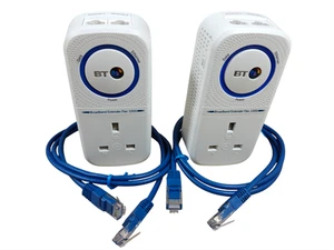 BT Broadband Extender Flex 1000 Powerline Adapter Kit 1Gbps Passthrough Socket - Picture 1 of 4