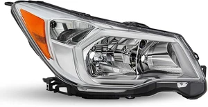 for 2014-2016 Subaru Forester Halogen Headlight Assembly Chrome Housing Amber R - Picture 1 of 6