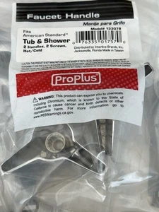 Manija de grifo Proplus 133078 para bañera y ducha estándar estadounidense 2 piezas y tornillos - Imagen 1 de 4